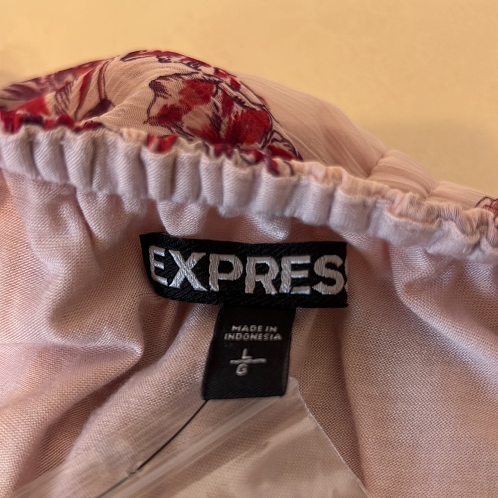 Express halter layered dress.  Floral.  Size L - Picture 5 of 11